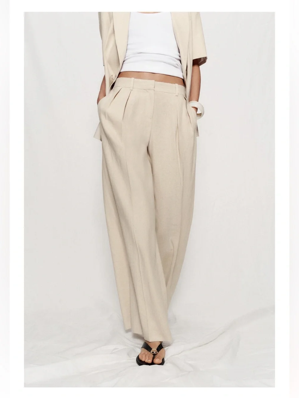 Zara Tan Linen Pants - NWT